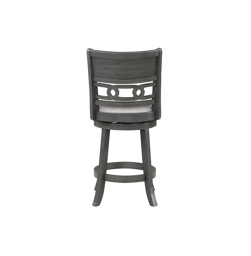 New Classic Furniture Gia 24" Solid Wood Swivel Counter Stool with Fabric Seat