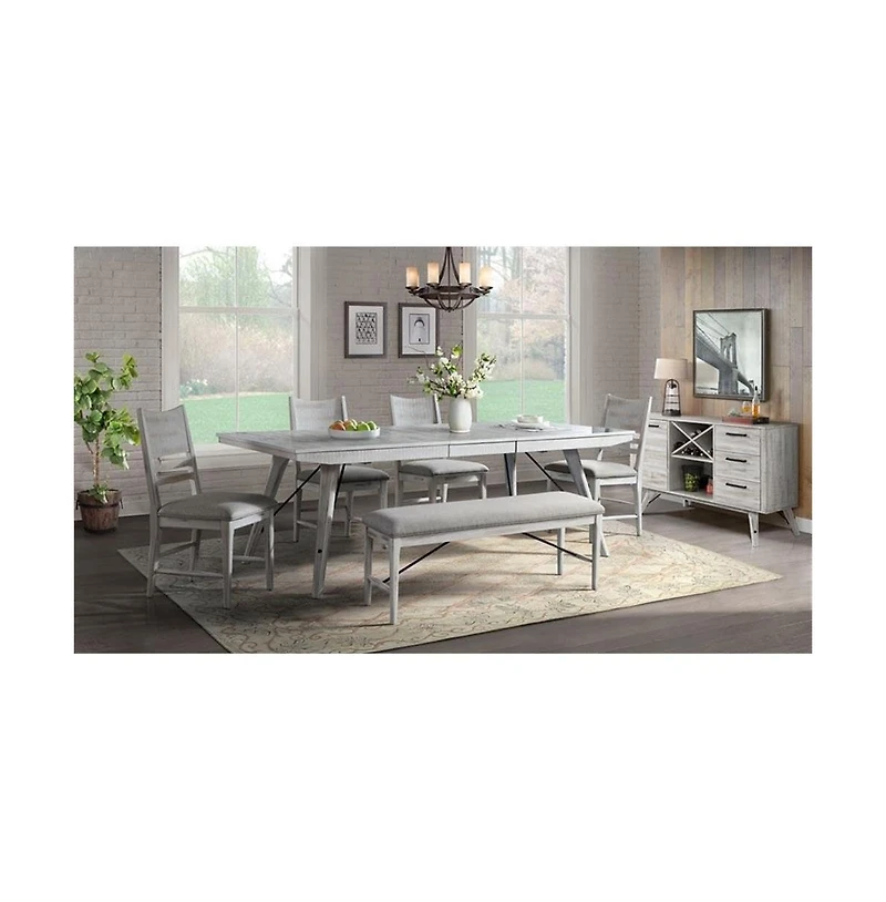 Intercon 50"" Backless Bench in Weathered White