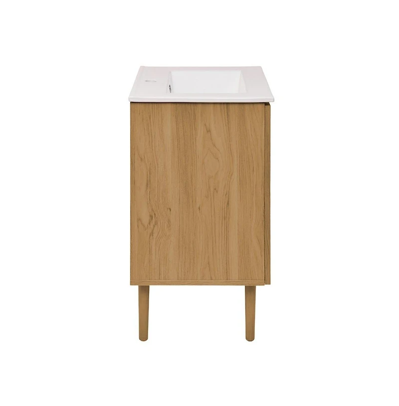 Bron 24" Freestanding Bathroom Vanity in Golden Oak with Sink Top