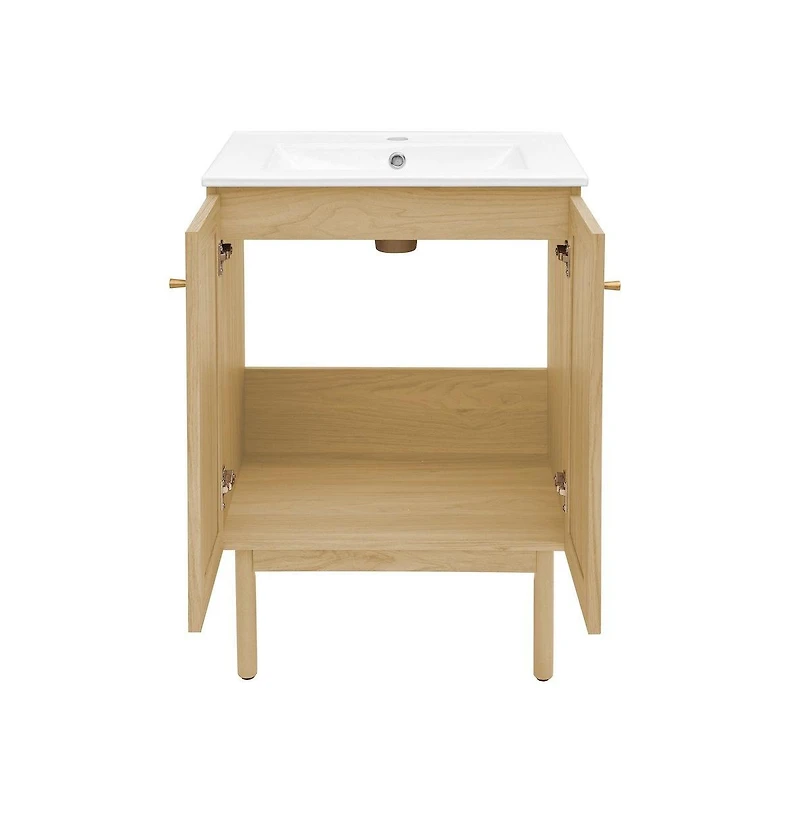 Swiss MadisonClasse 24" Freestanding Bathroom Vanity in Natural Oak with Sink Top
