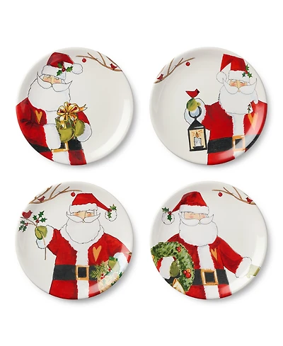 Certified International Santa Delight Dessert Plates, Set of 4