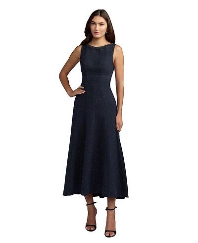 Mac Duggal Women's Sleeveless Boucle A-Line Midi Dress