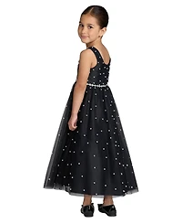 Mac Duggal Little Girls Pearl Embellished Tulle Maxi Dress