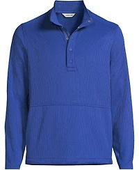 Lands' End Women's School Uniform Unisex Grid Tech Snapneck Pullover Shirt