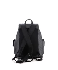 Pre-Owned Gucci Large Double Pocket Buckle Backpack Gg Coated Canvas