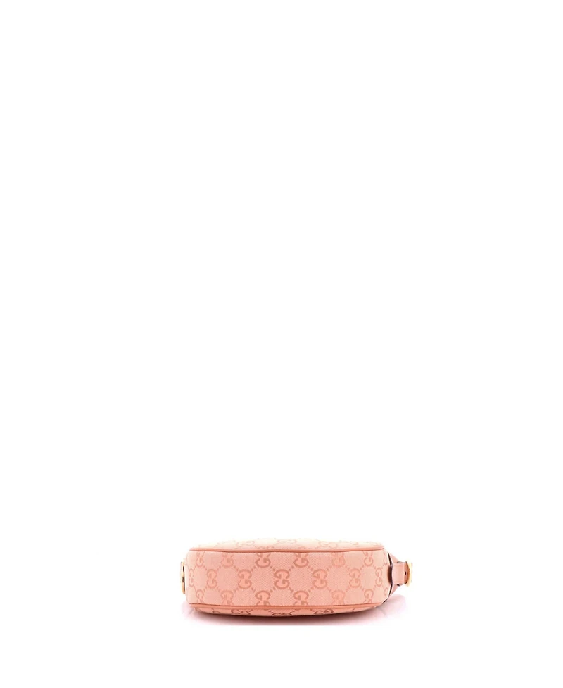 Pre-Owned Gucci Mini Ophidia Half Moon Bag Gg Canvas with Leather