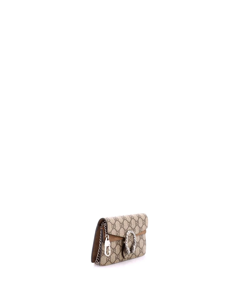 Pre-Owned Gucci Super Mini Dionysus Bag Gg Coated Canvas