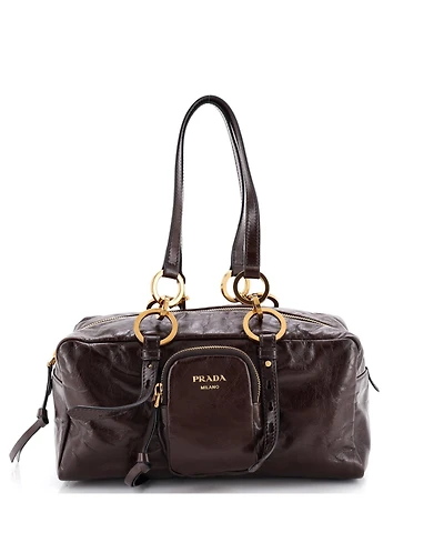 Pre-Owned Prada Medium Dangle Top Handle Bag Leather