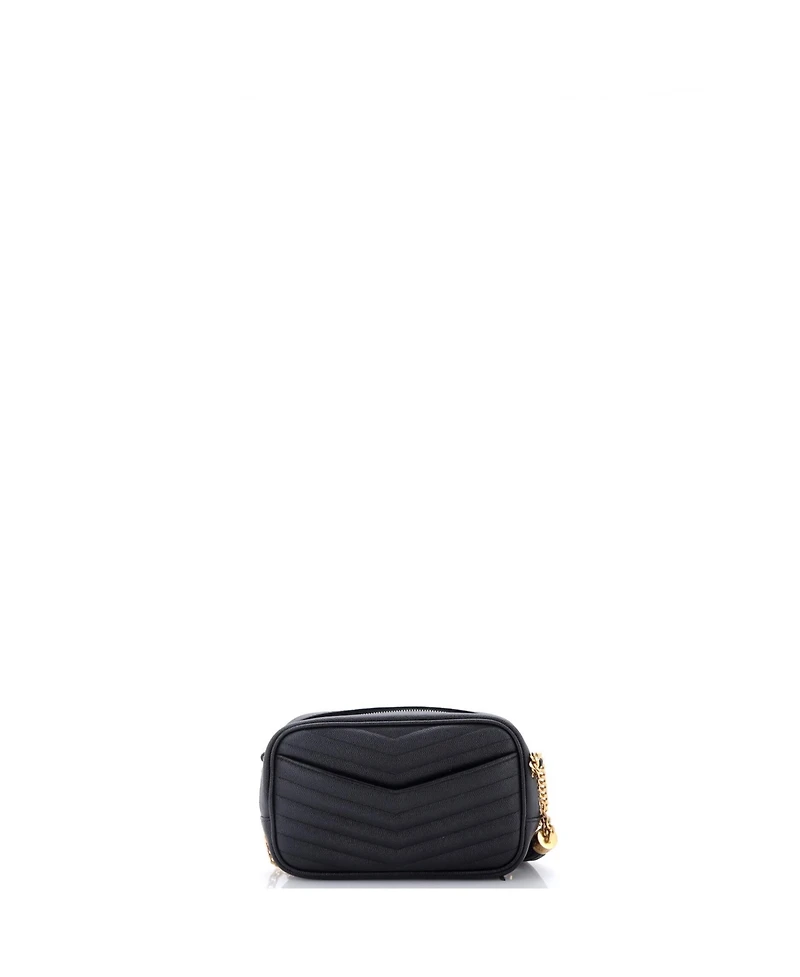 Pre-Owned Saint Laurent Mini Lou Camera Bag Matelasse Chevron Leather