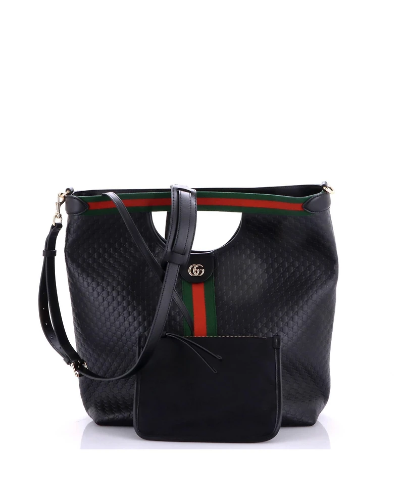Pre-Owned Gucci Large Giglio Convertible Shopper Tote Guccissima Leather