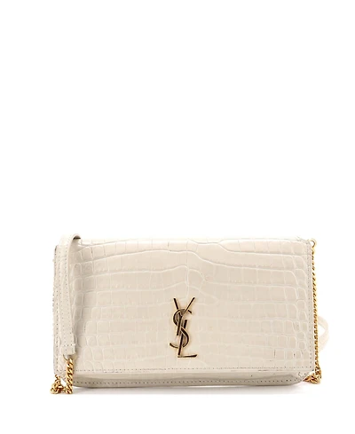 Pre-Owned Saint Laurent Classic Monogram Phone Holder Shoulder Bag Embossed Leather