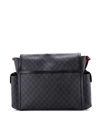 Pre-Owned Gucci Small Web Strap Diaper Bag Gg Coated Canvas