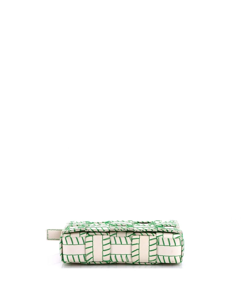 Pre-Owned Bottega Veneta Medium Cassette Crossbody Bag Baseball Stitch Maxi Intrecciato Leather