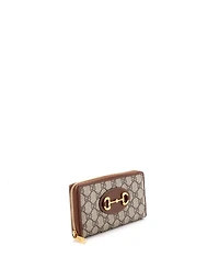 Pre-Owned Gucci Long Horsebit 1955 Zip Around Wallet Gg Coated Canvas