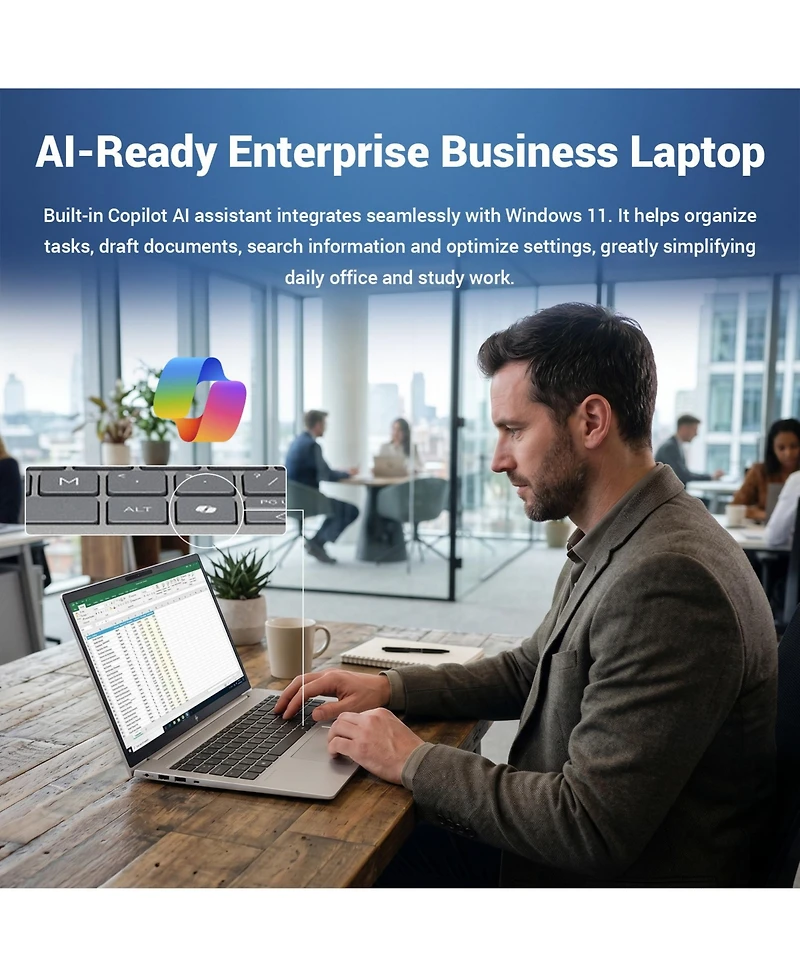 Hp ProBook 4 16" Fhd+ Ips Business Ai Laptop, Intel Core 7 150U, 32GB DDR5, 2TB Ssd, Wi-Fi 6, Win11 Pro, Silver