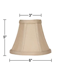 Imperial Shade Set of Bell Lamp Shades Evaline Taupe Brown Fabric Small 3" Top x " Bottom x 5" High Candelabra Clip-On Fitting