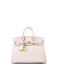 Pre-Owned Hermes Birkin 25 Handbag Light Togo with Gold Hardware