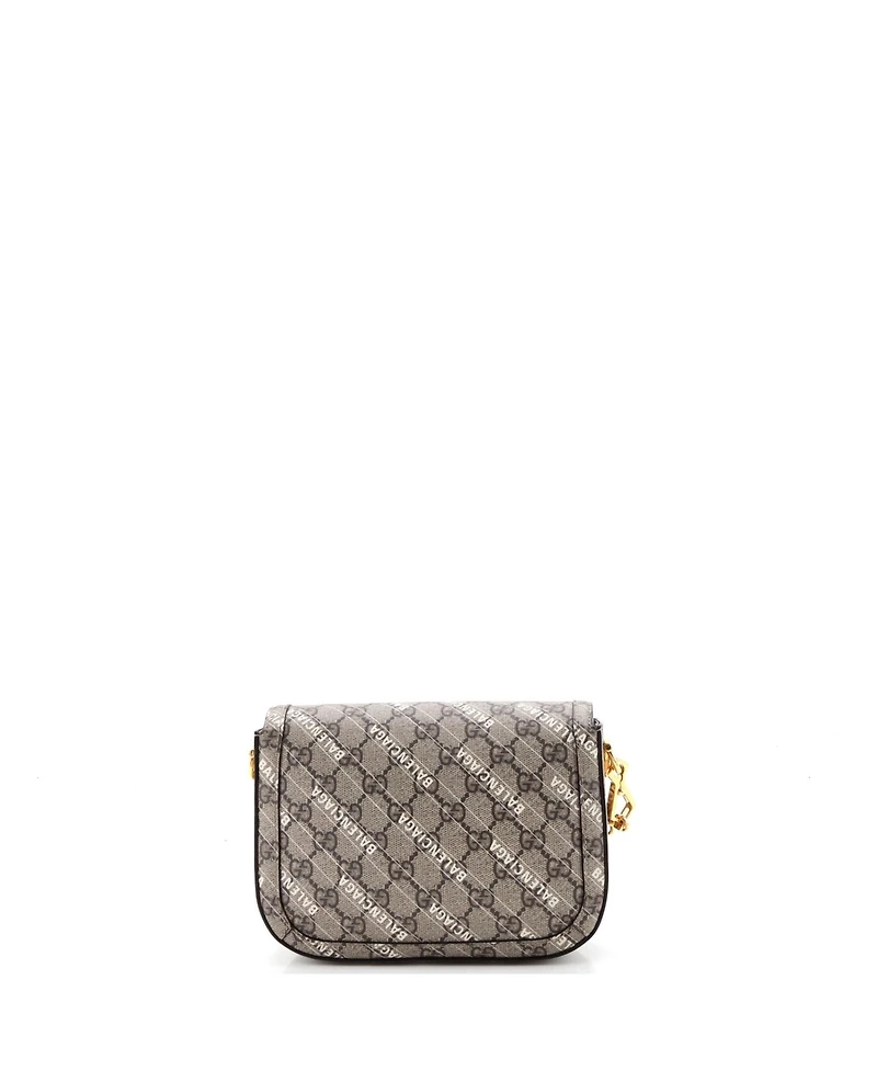 Pre-Owned Gucci Mini x Balenciaga The Hacker Project Horsebit 1955 Shoulder Bag Gg Coated Canvas