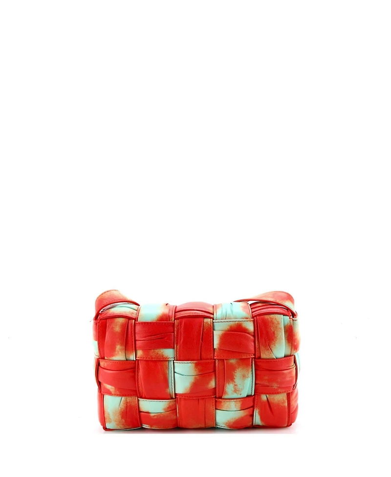 Pre-Owned Bottega Veneta Cassette Crossbody Bag Maxi Intrecciato Tie Dye Plisse Leather