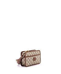Pre-Owned Gucci Mini Interlocking G Patch Camera Bag Gg Coated Canvas