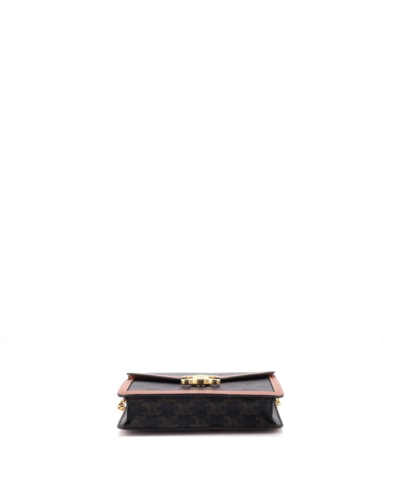 Pre-Owned Celine Margo Triomphe Wallet on Chain Triomphe Coated Canvas