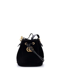 Pre-Owned Gucci Small Gg Marmont Bucket Bag Matelasse Velvet