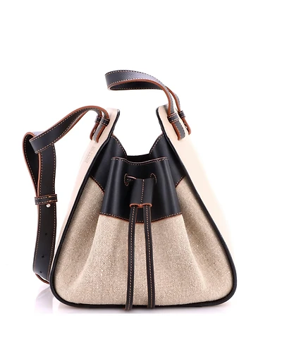 Pre-Owned Loewe Small Hammock Bag Leather and Canvas