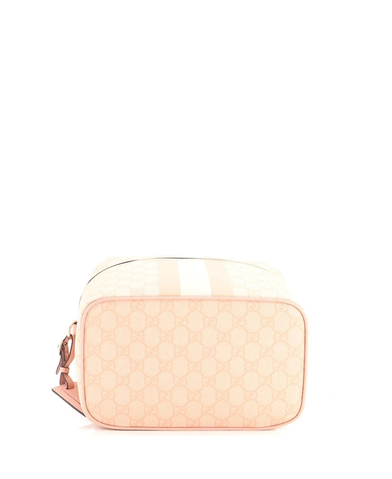 Pre-Owned Gucci Medium Savoy Beauty Case Gg Coated Canvas with Leather