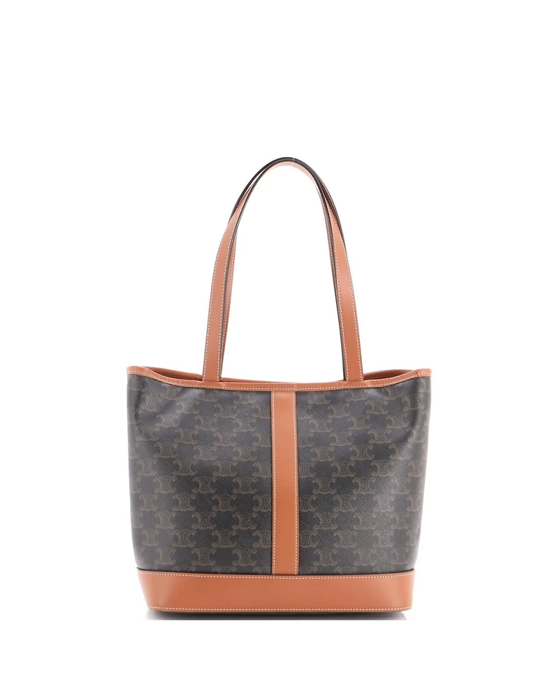 Pre-Owned Celine Small Cabas Tote Triomphe Coated Canvas