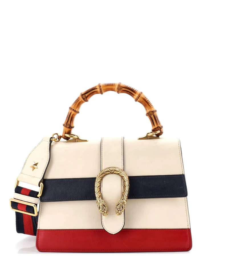Pre-Owned Gucci Medium Dionysus Bamboo Top Handle Bag Colorblock Leather
