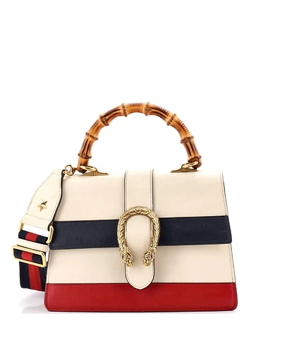 Pre-Owned Gucci Medium Dionysus Bamboo Top Handle Bag Colorblock Leather