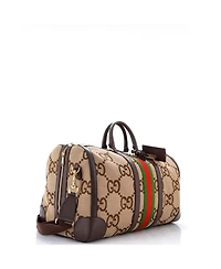 Pre-Owned Gucci Large Savoy Web Convertible Duffle Bag Jumbo Gg Canvas