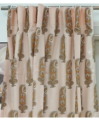 Fabdivine Namokar Handmade Floral Block Print Linen Curtain