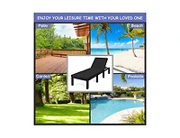 Boyel Living Patio Rattan Height Adjustable Lounge Chair with 2 Set of Cushion Cover