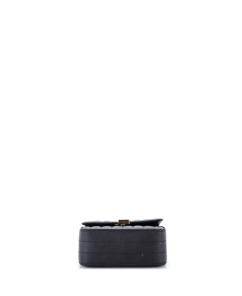 Pre-Owned Saint Laurent Medium Vicky Crossbody Bag Vertical Quilted Grainy Leather