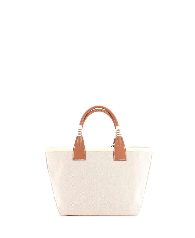Pre-Owned HERMES 25 Sac Steeple Tote Toile with Leather