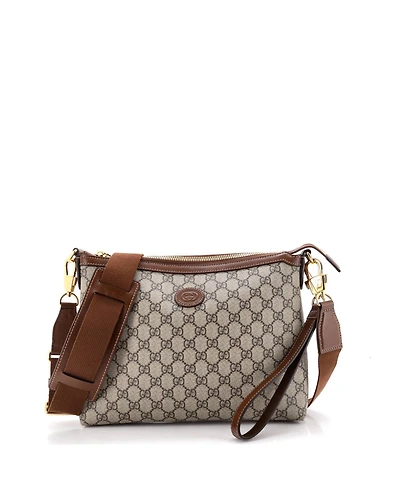Pre-Owned Gucci Medium Interlocking G Patch Wristlet Messenger Bag Gg Coated Canvas