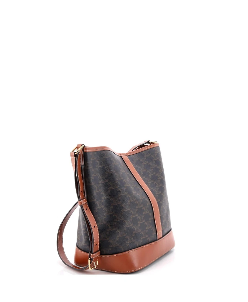 Pre-Owned Celine Medium Bucket Bag Triomphe Coated Canvas