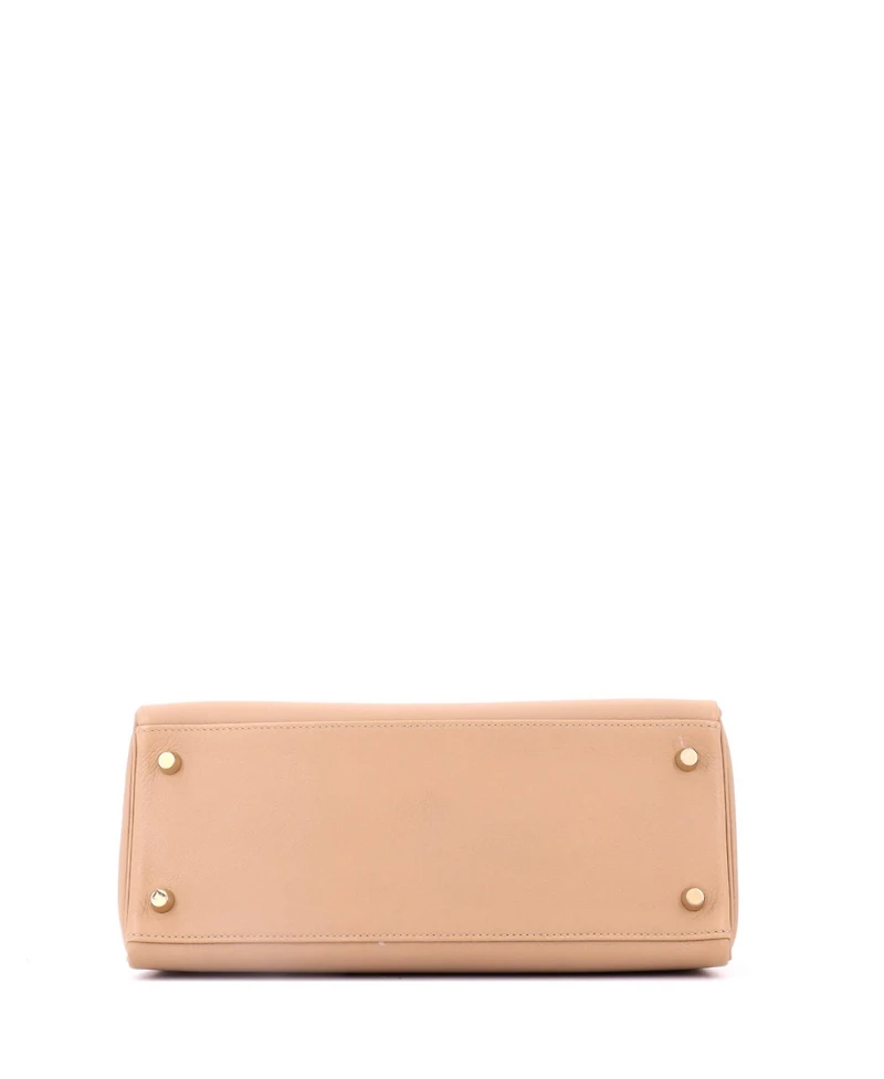 Pre-Owned Hermes Kelly 28 Handbag Brown Evercolor with Gold Hardware