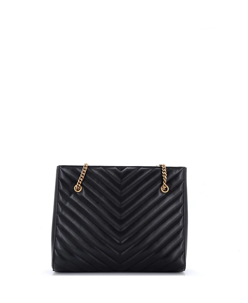 Pre-Owned Saint Laurent Medium Tribeca Shopping Tote Matelasse Chevron Leather