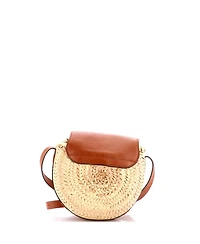 Pre-Owned Chloe Small Marcie Basket Crossbody Bag Raffia and Leather