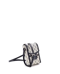 Pre-Owned Gucci Mini Horsebit 1955 Crossbody Bag Gg Coated Canvas with Leather