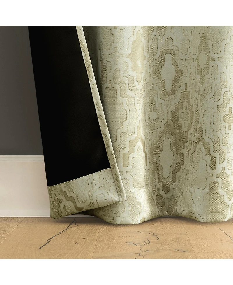 Sun Zero Sonora Snakeskin Trellis Blackout Grommet Curtain Panel Pair