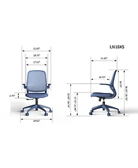 Boyel Living Mid-Back Ergonomic Mesh Office Chair with Flip-Up Armrests