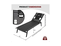 Boyel Living Patio Sunbathing Lounge Chair 5-Position Adjustable Tanning Chair