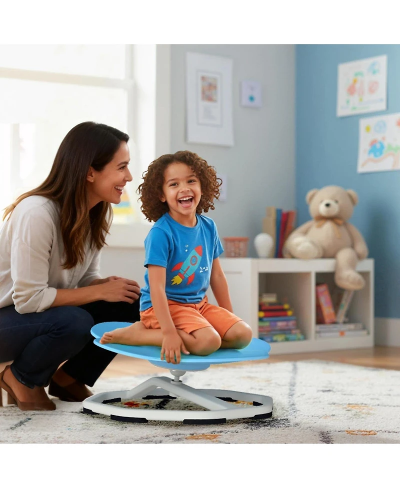 Sugift Kids Sensory Swivel Chair with 360 Degree Spin and Non-Slip Metal Base