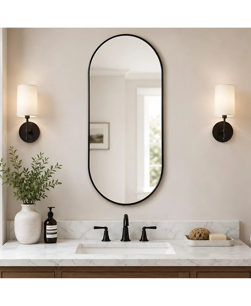 Busdays Pvc Frame Mirror 16x36 Inch for Bathroom or Living Room