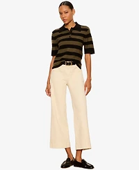 Sanctuary Women's For Keeps Short-Sleeve Striped Polo Sweater