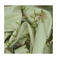 Fabdivine Handcrafted Floral Block Print Viscose Linen Curtains Panel