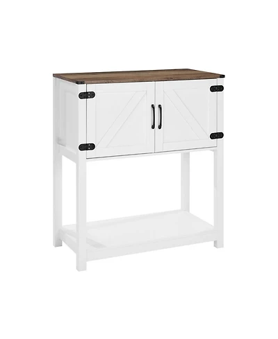 Slickblue Coffee Bar Table with Storage Shelves and Cabinet, Farmhouse Console for Entryway